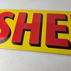 Vintage Shell Gasoline Sign - Shell Large Advertising Porcelain Gas Service Sign