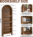 Behind Door Narrow Bookshelf  Arched Storage  Walnut