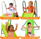 10ft Water Wave Slide Outdoor Playset W  Swings For Kids Ages 4-8 - New