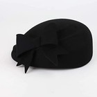 100  Wool Beanie Hat French Dress Beret Winter Hat Vintage Fascinator Hats Black