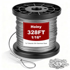 328ft 1 16  Wire Rope Kit 304 Stainless Steel Cable 100 Pcs Crimping Sleeves 7x7