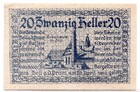 1920 Austria Bell A d  Pram Notgeld 20 Heller Note  3898 