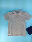 Place Boys Size Small S p 5 - 6 Uniform Shirts Lot Short Sleeve Gray Navy Euc