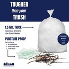 Plasticplace 95-96 Gallon Trash Bags - Clear  Case Of 50 Garbage Bags