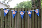 Near Mint   1970s Era Gulf Gas Station Old Unused 78 Inch Streamer Banner Sign