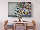 Banksy Canvas Art Kids Open Curtain Graffiti Print Home Decor Wall Art