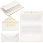 150 Sheets Vintage Letter Writing Set - 100 Paper   50 Envelopes  Lined  7 25x10