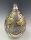 Japanese Silver Vase Orchids Cattleya In Original Case