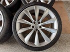 Factory Tesla 22 Inch Wheels New Tires Set 4 Genuine Oem Model X Silver Turbine