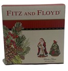 Nib Fitz And Floyd    winter Claus    Salt   Pepper Shakers Santa Red Bird On Tree
