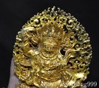4 8 old Tibet Buddhism Temple Bronze Gilt Mahakala Wrathful Deity Buddha Statue