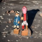 4 Hand Carved Wood Figures Captain Sailors Ocean Pirate Fisherman Nautical Vtg