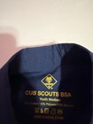Cub Scouts Boy Shirt Youth Med Blue Short Sleeve Button Bsa Usa Flag Alamo Patch
