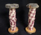 Antique Vintage Sewing 8  Bobbins Made Into Candlesticks  Pr  -rustic Decor