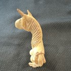 Fantasy Unicorn Figurine Statue Beige tan With Brown Mane   Tail
