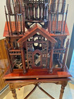 Antique Gothic Cathedral Birdcage On Carved Mahogany Stand     Architectural 