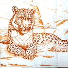 Mountain Monarch Leopard Cat 2278 Artex Tri Chem Picture Paint 20  X 34  Vtg Usa