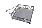 Black Matte Scroll Design Napkin Holder Dispenser With Weighted Arm