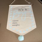    it   s A Boy    Baby Boy Birth Announcement Banner Mudpie Canvas Sign New