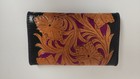 Tooled Leather Wallet Checkbook Cover Pocketbook Beaded Butterfly 8 Inch