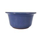 Vintage Blue Drip Glaze Ceramic Planter Red Clay Jardiniere Pot Hard Fired 7 75 