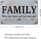 Family Wall Art Sign Home Inspirational Plaque Sign Family Where Life Begins Lo