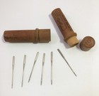 6 Htf Eldrege Needles   3 Lovely Vtg Wood Boye Needle Cases  Singer  Needles  14