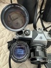 Asahi  Pentax Spotmatic Slr Camera With 3 Lenses  Free Shipping 