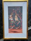 Nice Pair Of 19th C  Thai Manuscript Paintings  Framed