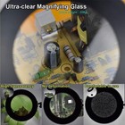 Noevsbig Magnifying Glass Desk Lamp With 3-section Swing Arm 33 Inch  Black 