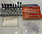 Rare Vintage Sir Charles Chess Set Aluminum Alloy   Felt Bottom 32 Pieces    
