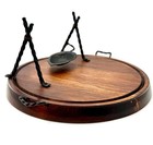 Vintage Danish Modern Serving Tray Wood Wrought Iron Mid Century Modern Style