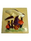 Mushroom Ceramic Vintage Wall Hanging 5x5  Read 70   s Retro 3d