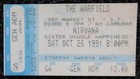 Nirvana Nevermind Tour Ticket Stub 1991 San Francisco Warfield Seattle Grunge