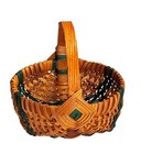 Amish Small Melon Woven Egg Gathering Buttocks Basket With Handle