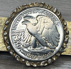 Money Clip Gold Plated Walking Eagle Liberty Silver Half Dollar Vintage Coin