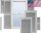 Vinyl Cathedral Louver Shutters  12x43 - Paintable