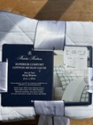 Brooks Brothers King Pillow Shams 2-pc Set Blue   White Muslin Cotton Anchors