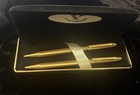 Vtg Centennial Ball Point Pen   Mechanical Pencil Set Gold Tone W  Box
