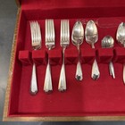 52 Vtg Silver Plated Rogers   Sons Silverware Set La France  In Case