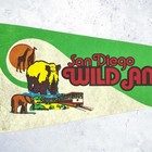 Vintage San Diego Wild Animal Park Pennant     80s Zoo Safari Souvenir     30  X 8 