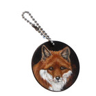 Fox Keychain Hand Painted Charm Key Tag