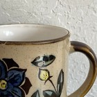 Vintage Otagiri Mug Floral Speckled Stoneware Japan Blue Tan Brown Tea Coffee