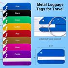 8 Pack Aluminum Luggage Tags Set With Name Id Card For Travel Suitcase Baggage
