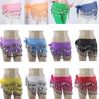 Women s Belly Dance Hip Skirt Scarf Wrap Belt Hipscarf With Gold silver Coins