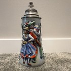 Original King German Lidded Beer Stein Breweriana  ist Froh Das Herz 