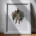 Boston Celtics Poster 2023-2024 Basketball Champions Illustration 8x10 Art Print