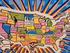 Greenbrier Vtg Usa Map Puzzle 100 Pcs 21 5x27 9cm  8 5in   11in  New In Box