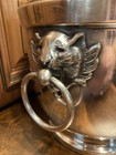Vintage Bristol Silver Plated Lion Head Ice Bucket Glass Liner