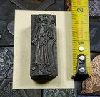 Antique Vtg Woman In Dress Fashion Letterpress Print Type Ornament Cut Block